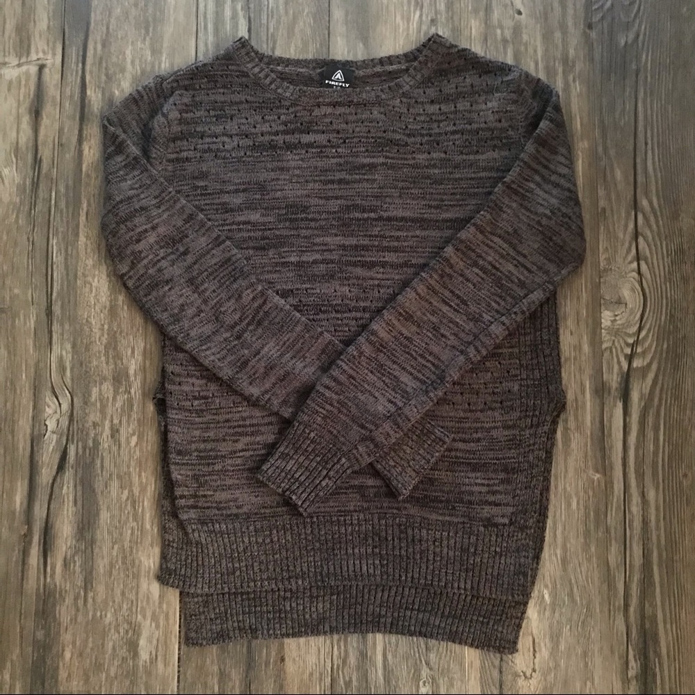FIREFLY High Low Sweater Black/Grey Side Slits